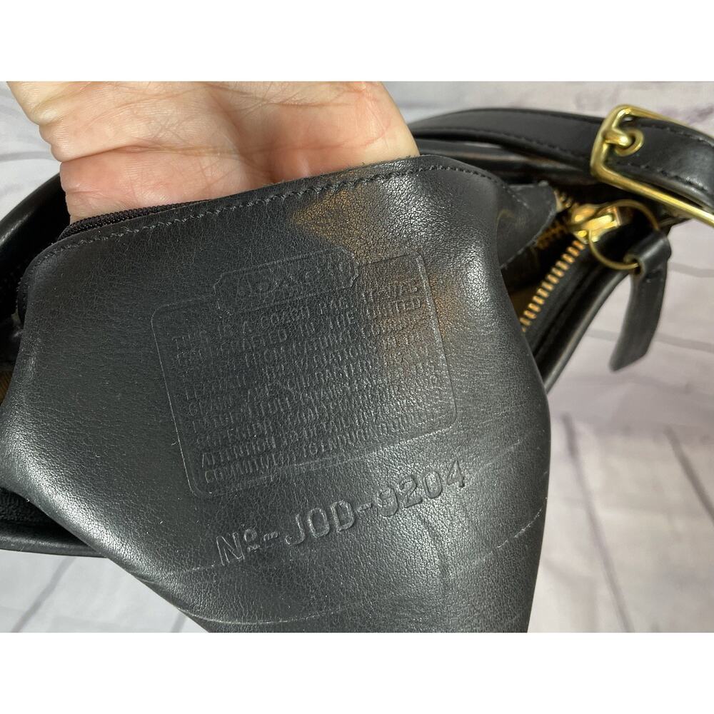 Vintage Coach 9204 Black Leather Slim Shoulder Bag Crossbody Purse - Picture 8 of 13